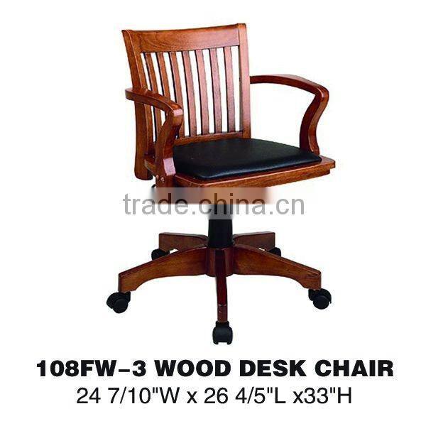 Adjustable height wood chair with arms 105FW