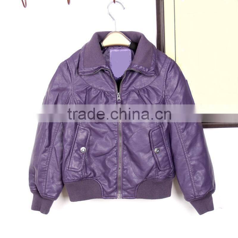 Hot selling Pu leather jackets for girls children wholesale clothing