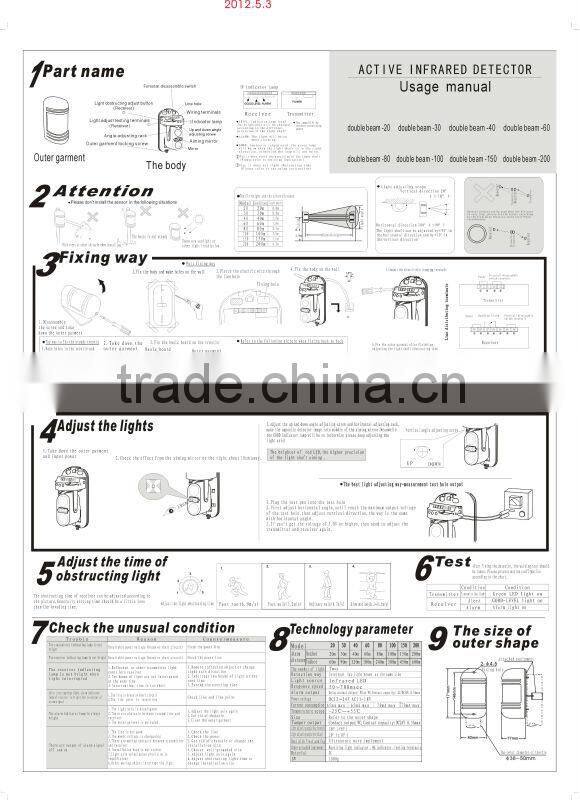 Twn-Beam (2 beams ) Detectors with high quality and perimeter protection active Infrared