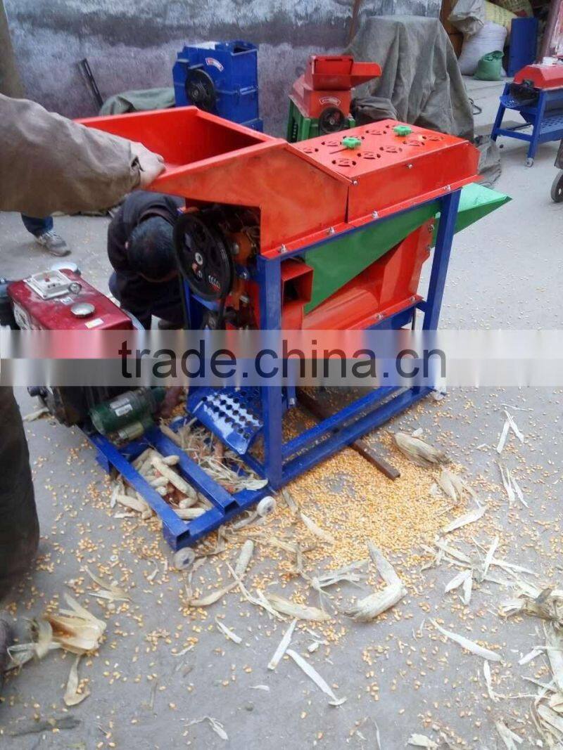 Wheat barely thresher machine with diesel engine drive