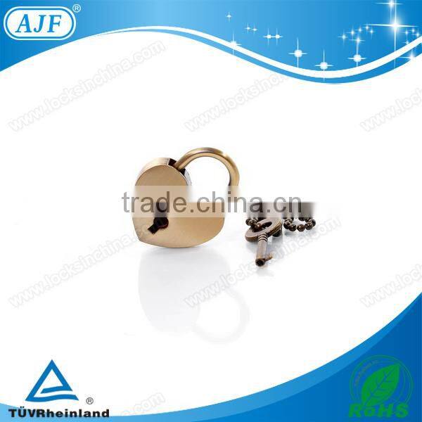 AJF brass lock bronze lock antique heart padlock
