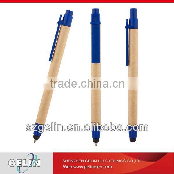 Promotional cheap recycled paper ball pen stylus pen