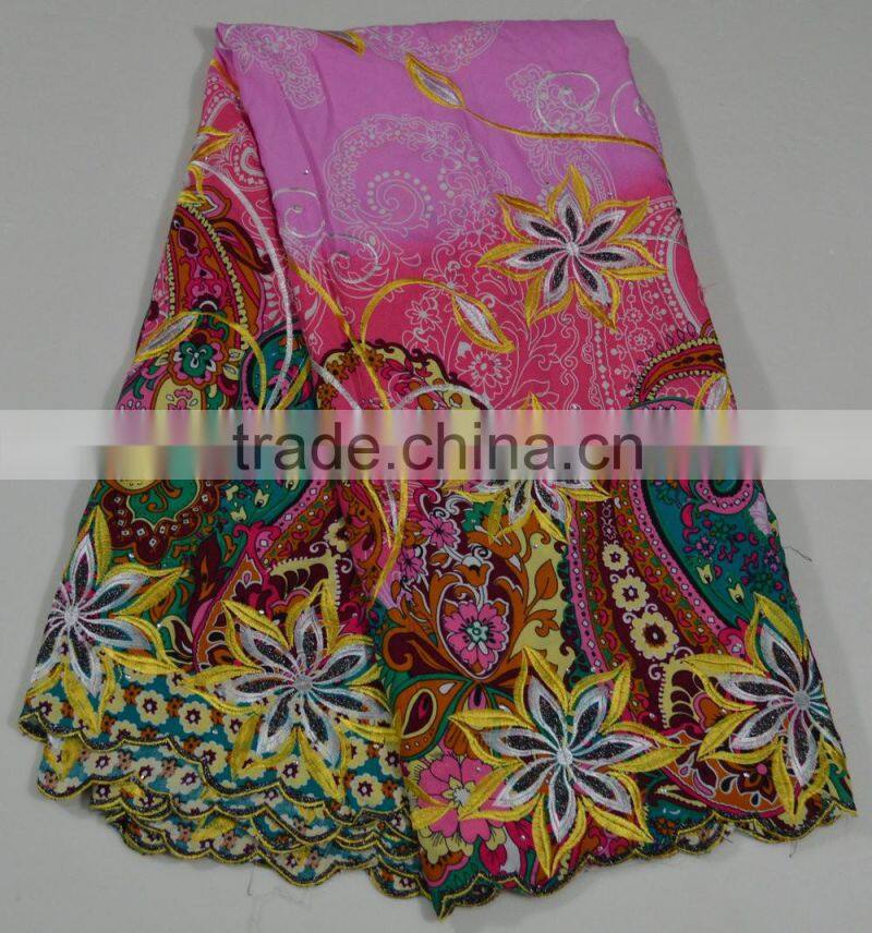 2015 new arrival bule 100 % cotton big voile lace polish lace fabrics wholesale