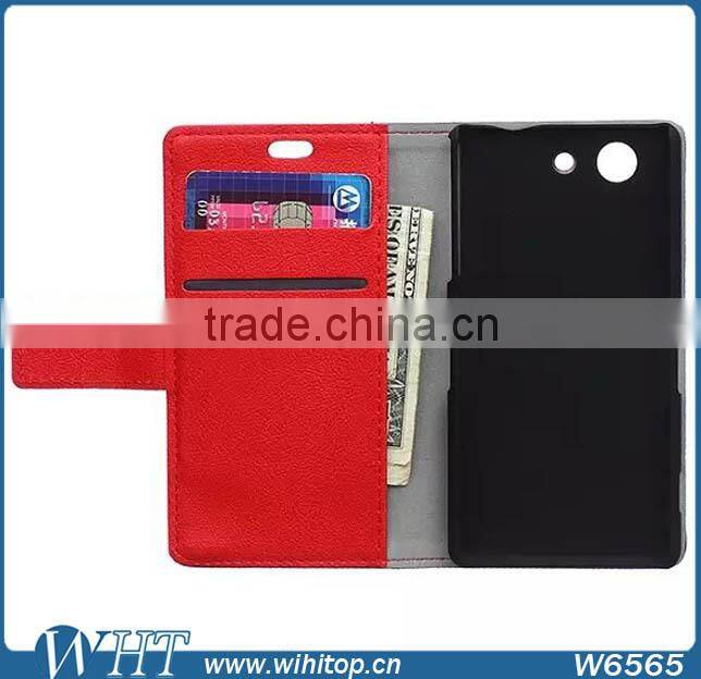 Phone Accessories Luxury Wallet Leather Flip Case for Sony Xperia Z4 Compact