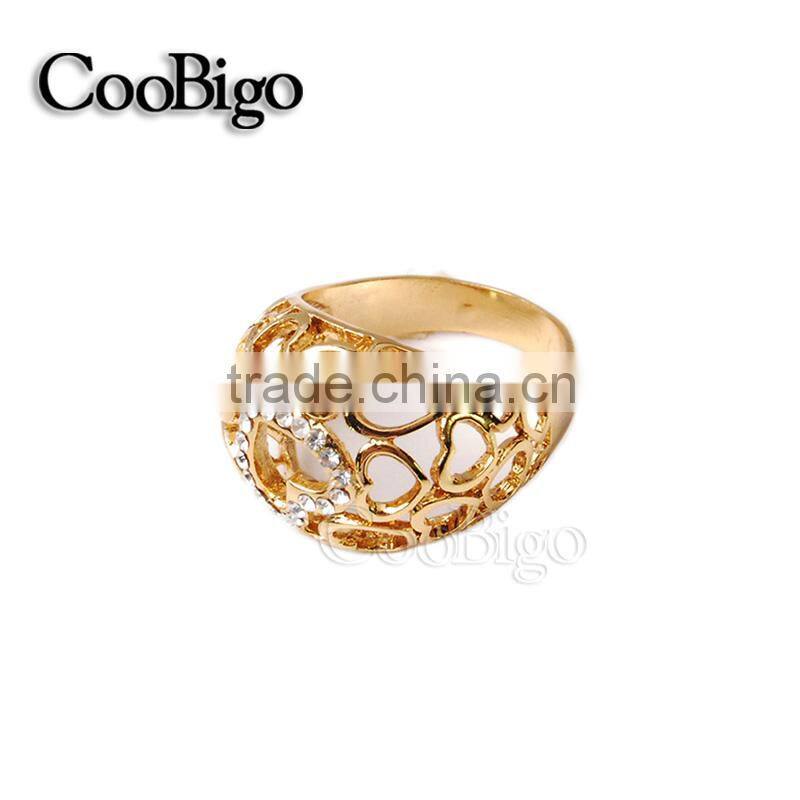 Fashion Jewelry Elegant Rhinestone Love Ring Women Wedding Birthday Party Show Gift Dresses Apparel Promotion Accessories