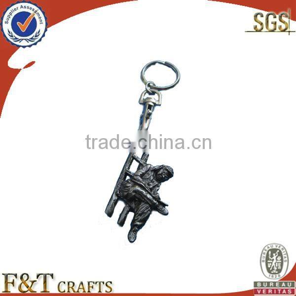 2013 3D design antique metal engravable keychains with high relief