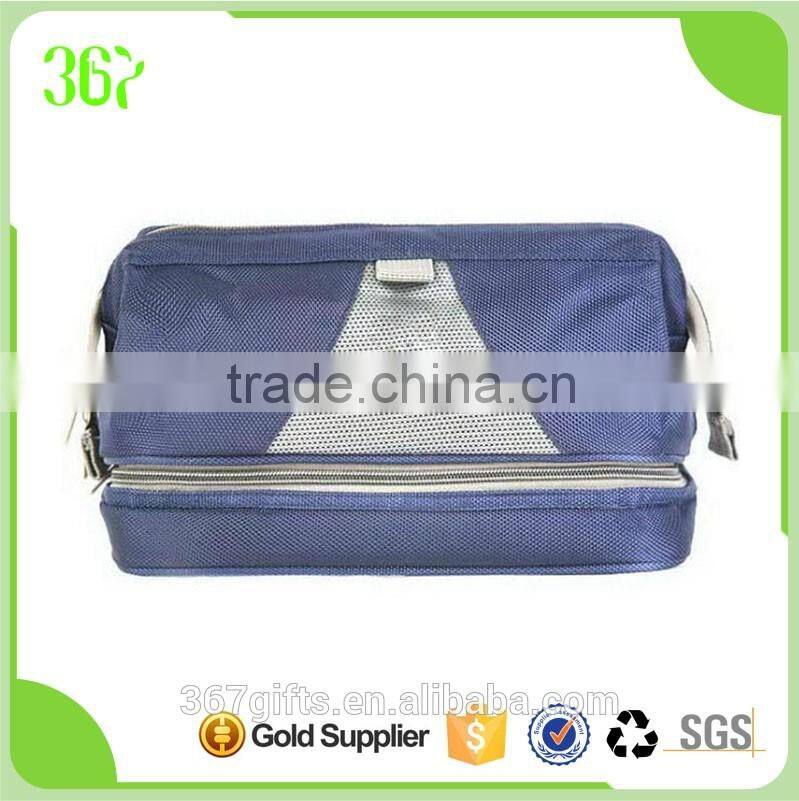 Customized Detachable Double Layer Travel Hanging Polyester Toilet Bag