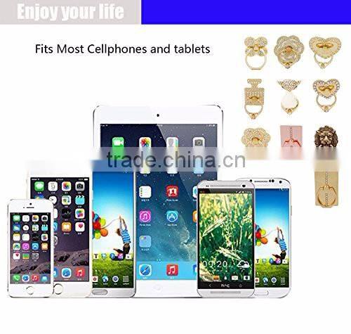 Samco Perfume Bottle Design Multi-Angle 360 Degree Rotating Handmade Crystal- 3D Alloy Portablering Ring Holder for Mobile Phone