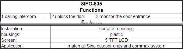 5 tft lcd digital color video door phone, 4-wired door bell kit, video door phone kit