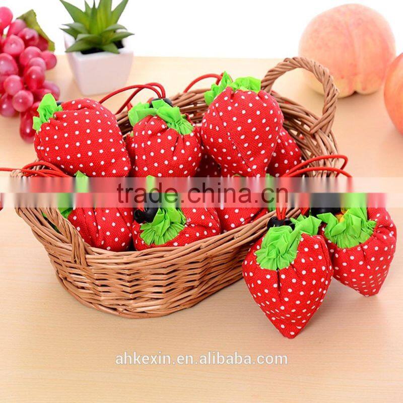 Polyester Recyle Strawberry shape shopping bag for market