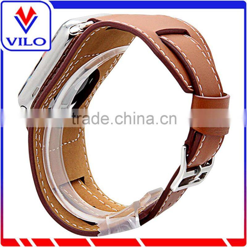 Genuine Leather Band Bracelet Cuff Wrist Watch Band For Apple Watch Cuff Leather Band