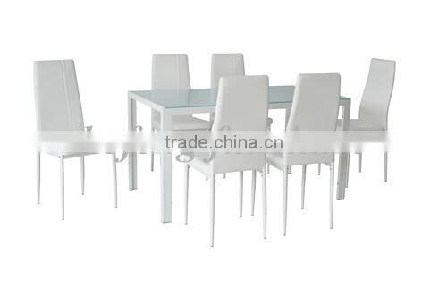 Modern hite 1+6 dining table set