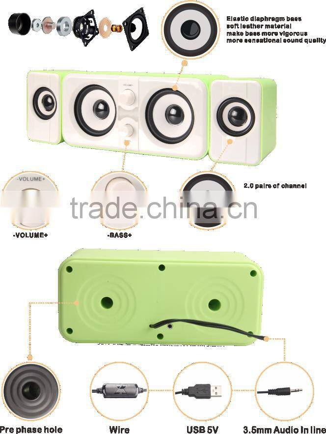 Super bass music amplifier subwoofer horn 2.1speaker
