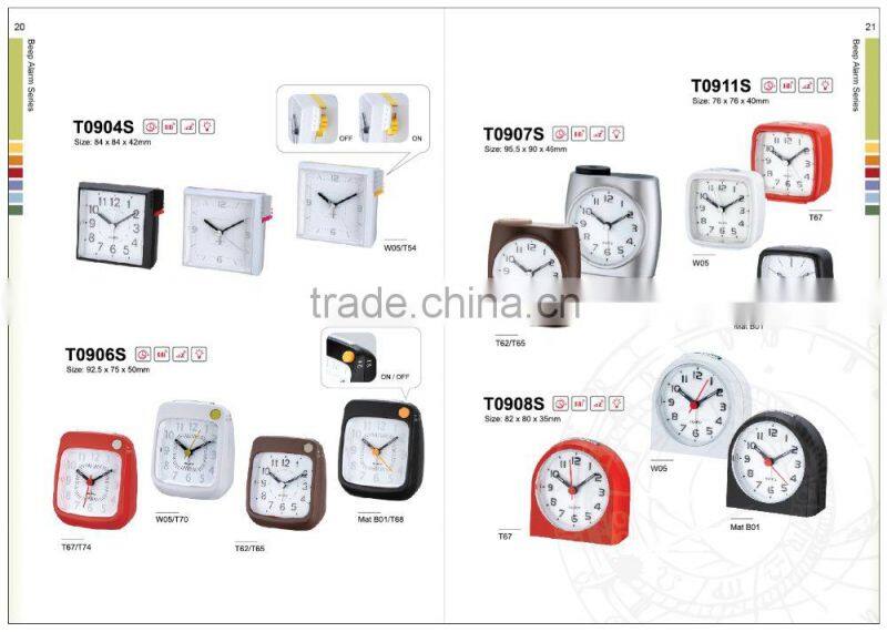 Cute design Desktop white alarm Clock with Crescendo Beep sound