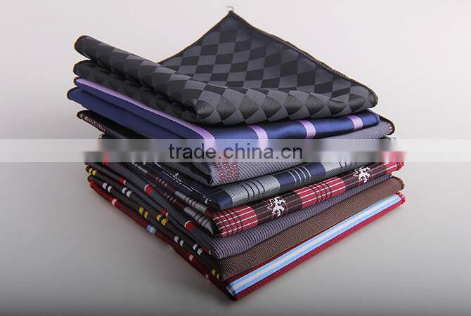 High quality mens polyester custom woven pocket square