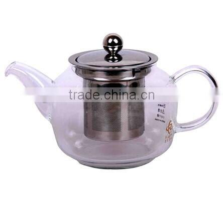1000ml borosilicate glass tea pot with stainless steel strainer