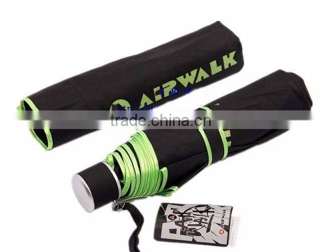 Chinese factory classic black folding travel umbrella with customize print