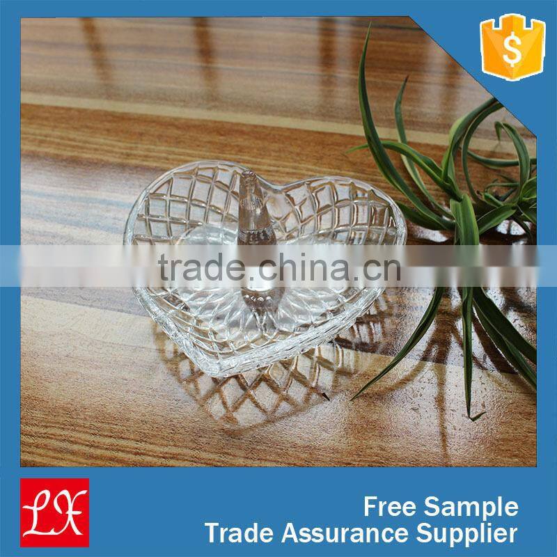 Hot sales item crystal glass ring holder for wedding gift