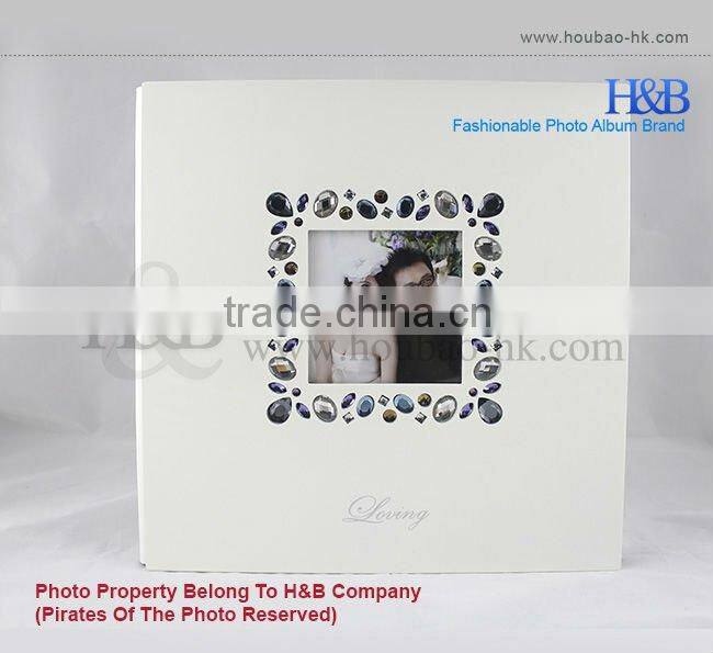 12*12'' White Painting Wedding Album Box With Coloring Crystal