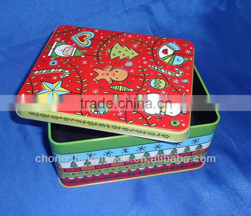 rectangular gift metal tin box