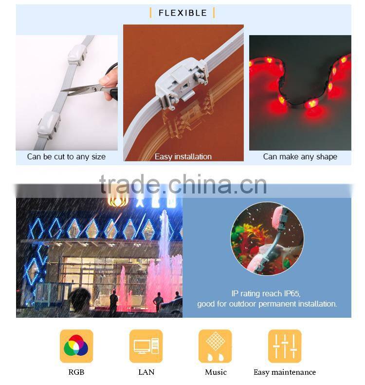 Flexible outdoor building decorative led intelligent running pixel light