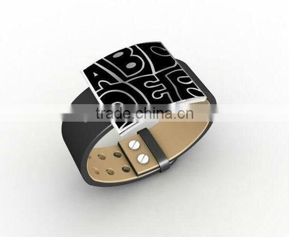 Wholesale alibaba personalized mens leather bracelets#6464