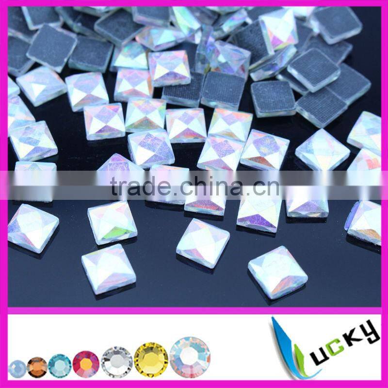 2014 new flat back diamond shape hot fix rhinestones swimming for iron-on transfer