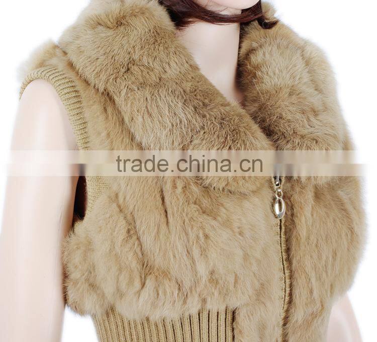Classic fur waistcoat woman rabbit fur waistcoat KZ14002