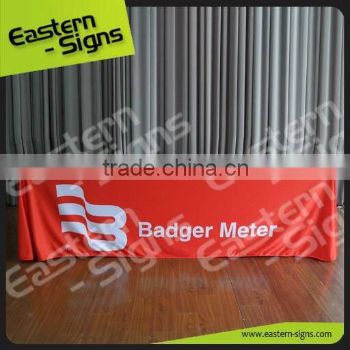 Vivid High Impact Printed Banner Washable Easy Install Polyester Square Table Cloth