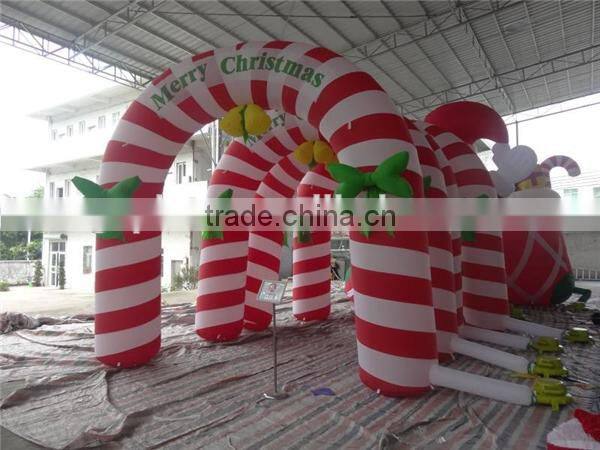 christmas candy shaped inflatable archway/ inflatable christmas arch for decoration