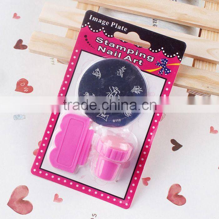 Hot sale Stamping nail art&New sttle nail art stamp set including polish and model board