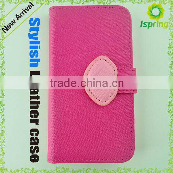 Side open wallet stylish leather hand phone cover,for samsung s4 mini case