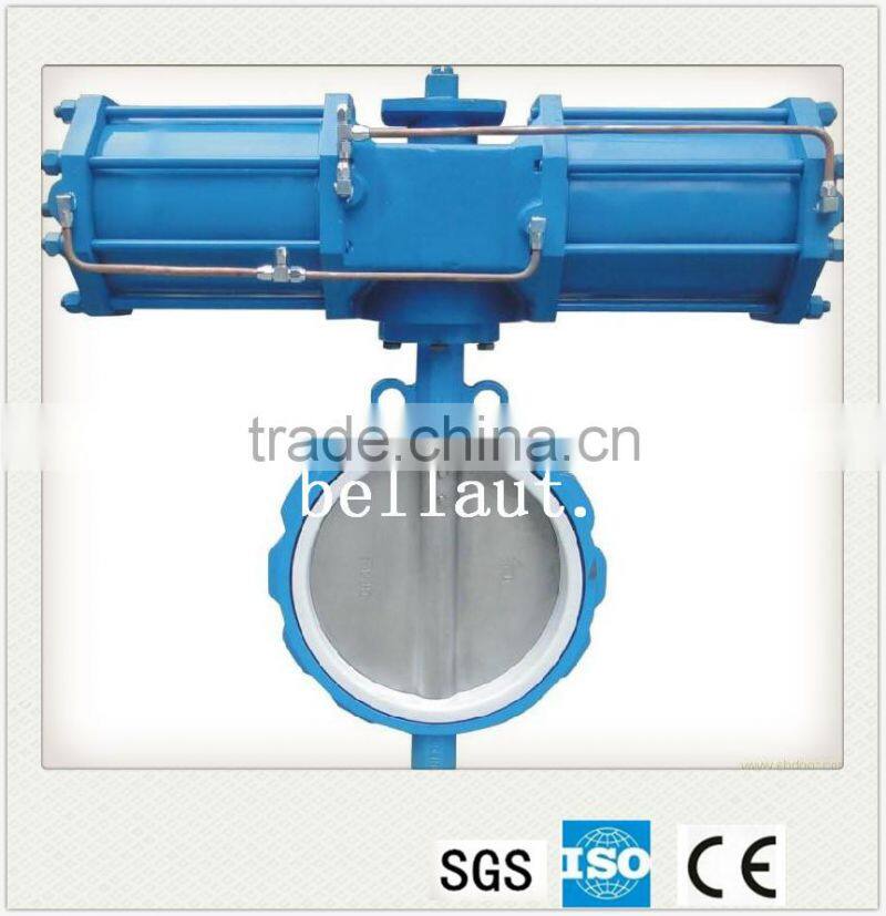 cast steel Pneumatic air butterfly valve China supplier