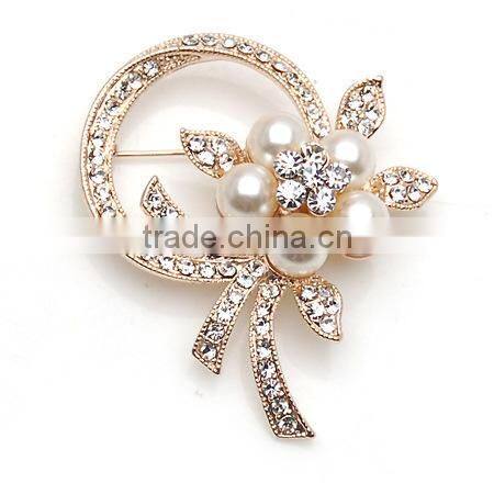 beautiful wedding cheap wholesale imitation pearl rhinestone brooch for women