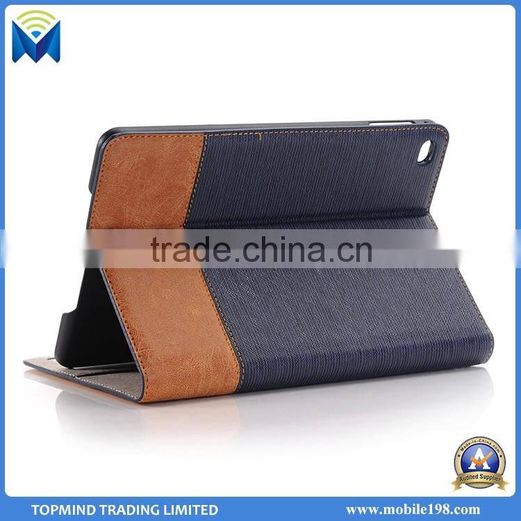 Good Quality Cross Pattern Book Style Folio Leather Case for iPad Pro