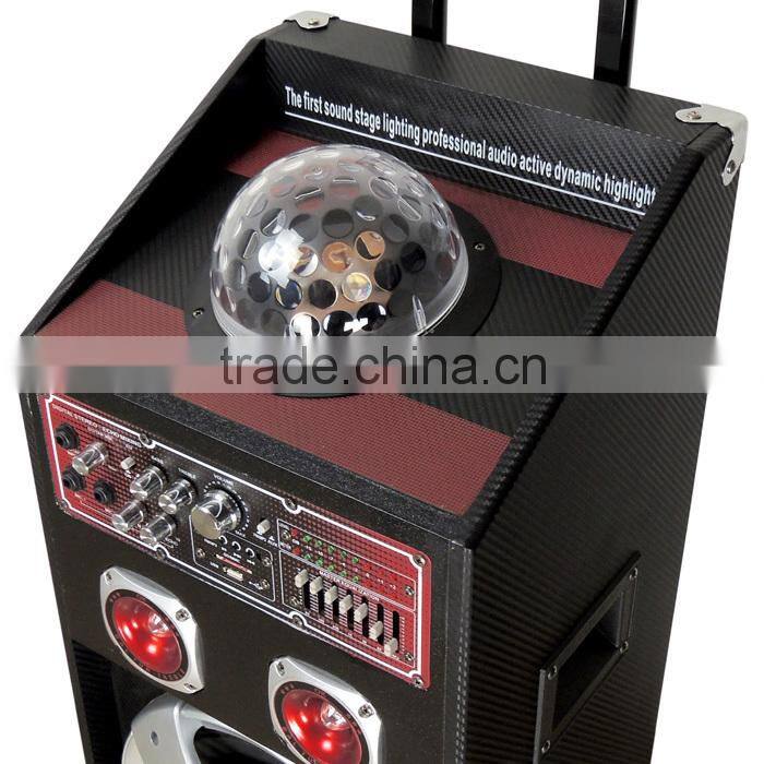 Dual 10" Rechargeable Trolley Speaker PA System with Bluetooth & Disco Light