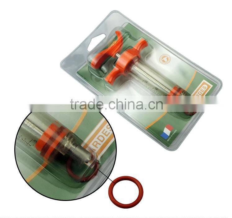 2015 Hot sale 20ml animal veterinary plastic steel syringes with dose nut