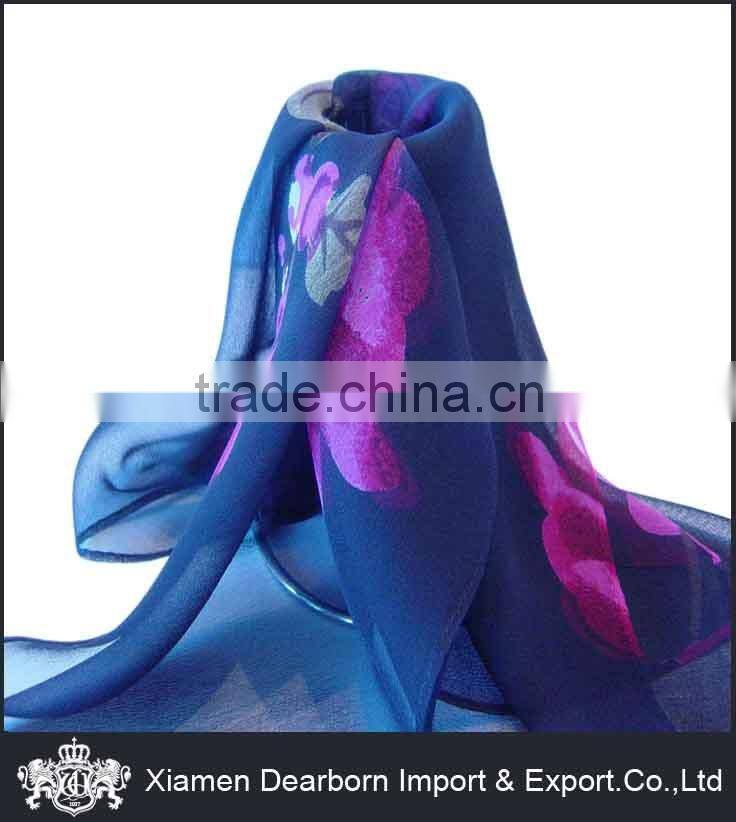 printed silk square scarf for lady