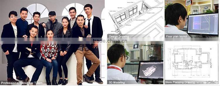 New hot sale fashion wooden clothes shop counter table design