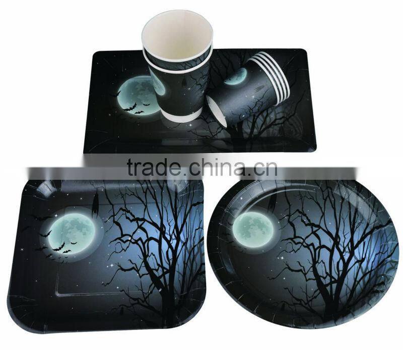 12" round shaped logo printed pizza paper plate