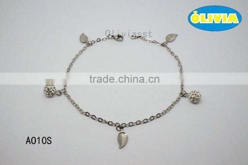 Olivia Jewelry Top quality stainless steel gold plated anklet