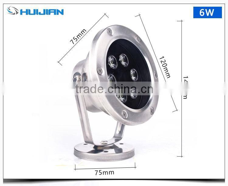6w 24v LED Underwater Flood Light IP68 Waterproof Landscape Fountain Light Warm White