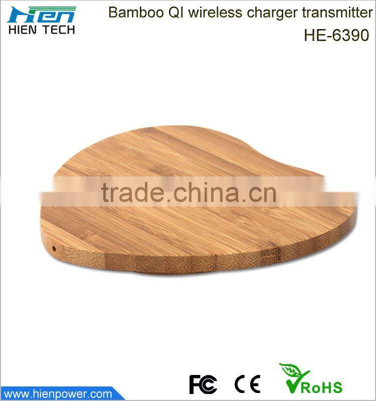 Qi universal Natural wood desktop table wireless charger for smart phones