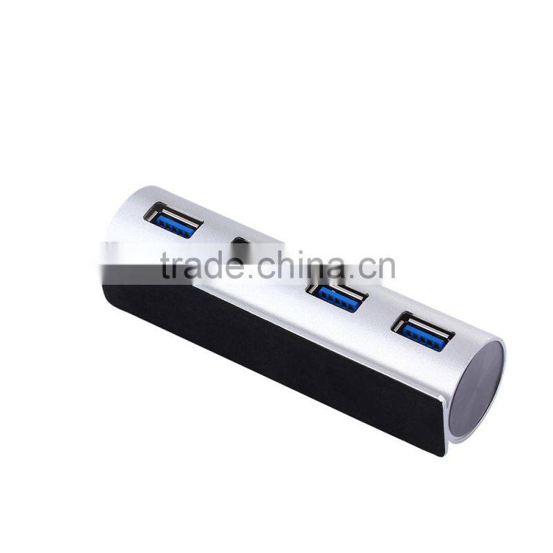 Aluminum alloy usb3.0 4 por hub driver download high speed with blue led indicators