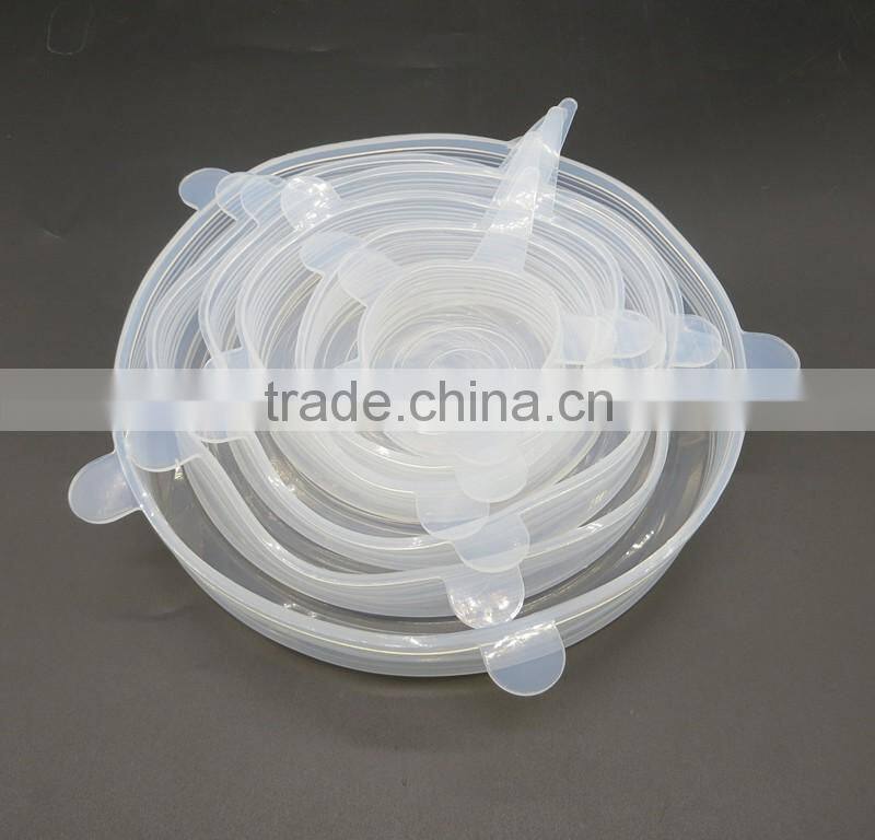 New Wholesale FDA food grade bpa free clear 6 sizes container replacement reusable as seen on tv silicone stretch lid