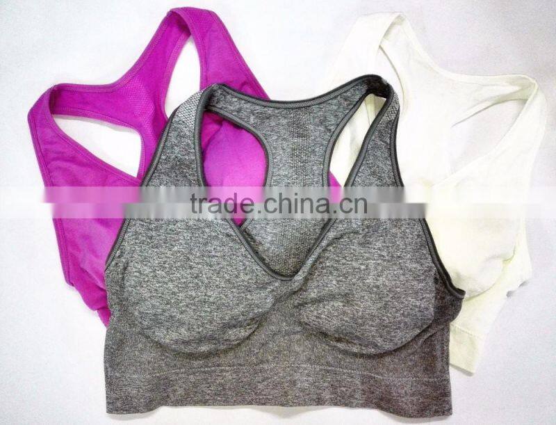 Shantou Womens Yoga Wear Girl Sport Wireless Seamless Running Top Vest Stretch Bras Various Colors Underwear