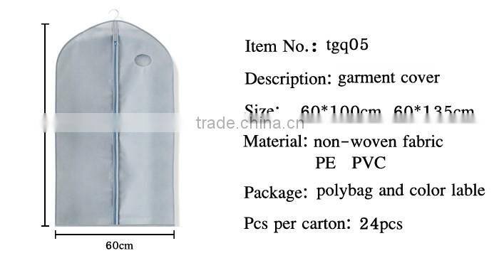 Factory Travel Shopping Storage Closet Zippered Garment Suit Bag with Window