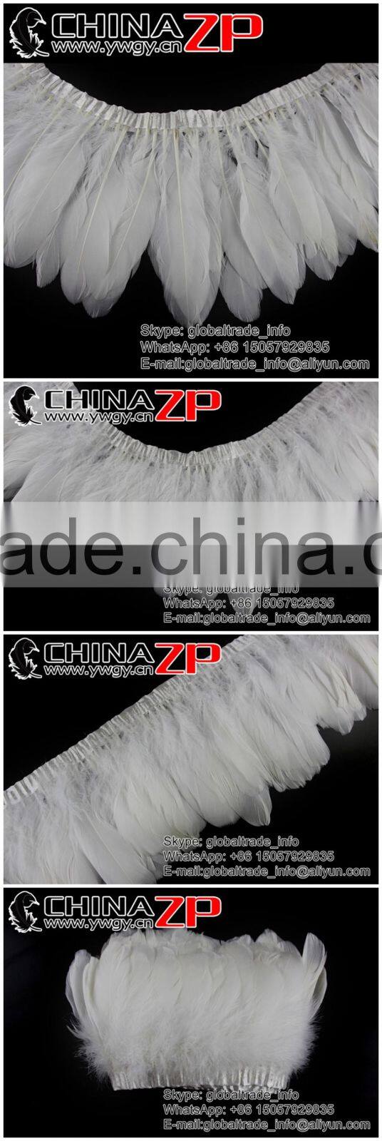 Leading Supplier ZPDECOR Good Quality Loose Cheap Bleached Goose Satinettes Feathers Trim