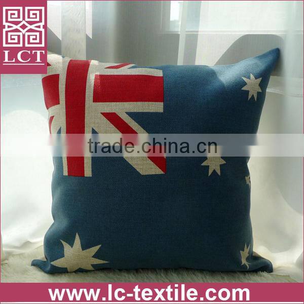supply latest design custom silk screen printing linen cushion with concealed zipper(LCTP0038)