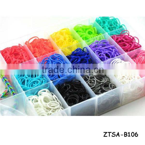 Colorful Braid Loom Rubber Charm Bracelet ZTSA-B113